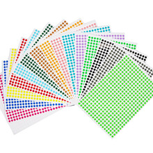 圆点贴纸 6mm圆点标签纸 防水铜版材质圆形不干胶贴纸宝克 彩色标记标识 小圆点 3张 黄色