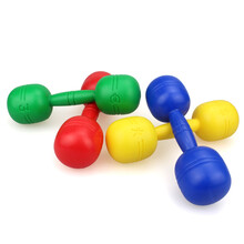 儿童加厚塑料有声哑铃  幼儿体操排练表演哑铃幼儿园健身运动玩具 绿色一对