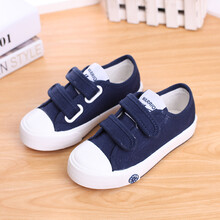 回力童鞋男女童球鞋儿童帆布鞋秋季新品防滑透气魔术贴学生布鞋潮 蓝色 27/185内长约18CM