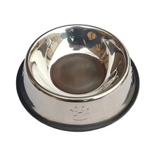 不锈钢狗碗狗盆喂食狗食盆猫碗泰迪金毛宠物碗大号单碗大型犬饭盆狗狗用品 2号17.5cm
