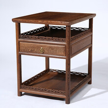 贡艺名居红木家具 非洲鸡翅木（学名：非洲崖豆木）长城茶几 仿古中式实木茶桌边几 小茶台 大号(长50*宽60*高65)