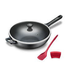 【戴德厨具 环保物理不粘锅单柄 304不锈钢炒