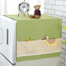 漫笛儿 布艺单开门 双开对开门冰箱罩 多功能带兜冰箱套防尘罩盖布 盖巾 冰箱罩-向日葵 单开门57*135cm