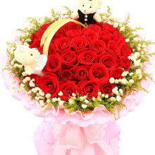 【花之苑 鲜花速递全国鲜花礼盒 19朵红玫瑰花