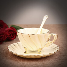 美瓷工坊 欧式咖啡杯套装 英式下午茶具杯碟勺红茶花草茶杯子 宫廷陶瓷水杯 送女朋友老师生日纪念日礼物 【礼盒】2026欧韵华庭200ml：1杯1碟1勺