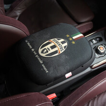 点缤 汽车通用棉麻扶手箱垫海绵垫足球迷俱乐部皇马巴萨AC尤文用品 尤文图斯扶手箱垫