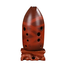 永田七星埙 十孔双腔红陶埙乐器柴火熏烧勋初学专业演奏笔筒埙 A调