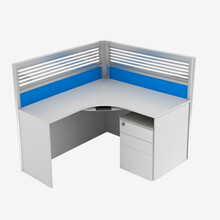 好事达易美定制工位职位办公桌 带键盘抽 文件柜 主机托 1.4*1.4M CN001