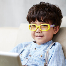 P8866儿童防蓝光防辐射眼镜小学生线上网课防护眼镜看手机保护眼睛平光护目镜 柠檬黄P8803-B2