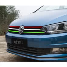 汽车适用于大众凌渡朗逸捷达途观途前脸改装 安帕萨特迈腾速腾专用改装贴纸中网三色改色膜 途胜