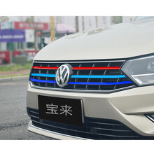 汽车适用于大众凌渡朗逸捷达途观途前脸改装 安帕萨特迈腾速腾专用改装贴纸中网三色改色膜 宝来