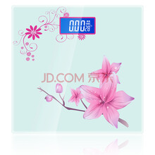 安尚大号健康人体秤圆方形电子称家用自动体重称体重秤成人体重计精准称重仪 四两起称 大秤面 室温显示 四方形粉色