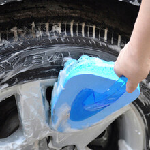 洗车海绵 大号蜂窝状珊瑚高密度海绵打蜡海绵吸水洗车套装车用汽车海绵刷子海绵刷洗车工具洗车用品新车新款 蓝色海绵刷(1个装)