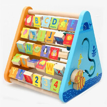 多功能算珠翻板组合 益智力绕珠串珠四合一五面学习计算架 多功能五面学习架