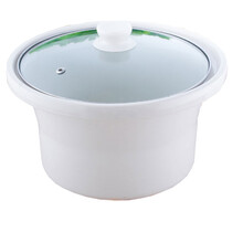 美味世家电炖锅原厂配件隔水炖盅煲汤锅煮粥锅内胆电炖锅适配定时器陶瓷备用内胆熬汤锅紫砂锅内胆 带盖3.5升白内胆