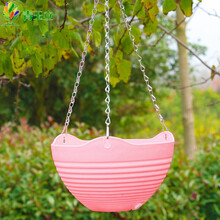 青玉立 吊兰盆垂吊盆 加厚树脂塑料园艺花盆 大号悬挂式吊篮盆吊兰花吊盆 粉色 大号