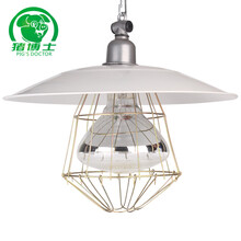 猪博士 取暖灯泡四件套 E27灯头灯网灯罩套装 保温灯泡 白色灯罩 白色麻面灯泡