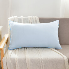 茧妃家纺 羽丝绒枕头磨毛枕芯一只装一对拍2单人枕头芯 浅蓝 48x74cm一只装