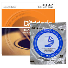 达达里奥 DAddario 民谣吉他弦EJ16 EZ900 910 920木吉他一套琴弦 EJ15盒装+PL010单一弦