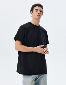 CHINISM【合体版】索罗娜凉感抑菌纯色短袖t恤男士夏季上衣商场同款 黑色 XL