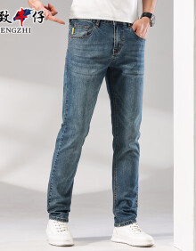 增致牛仔（ZENGZHI）男装弹力牛仔裤 宽松舒适直筒裤 复古 29码