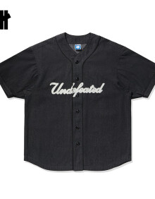 UNDEFEATED五条杠官方夏季新品时尚潮流美式牛仔短袖棒球运动衫 黑色 XXL