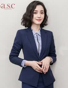艾尚臣 asc 职业女裙套装春面试正装女士西装韩版工装气质OL西服工作服722单件藏青色西装 S