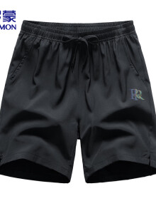 罗蒙（ROMON）短裤男夏季透气速干男士抽绳裤外穿男士DK0501 黑色 2XL 
