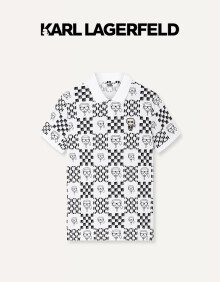 Karl Lagerfeld卡尔拉格斐24夏棉质钻饰LOGO休闲老佛爷男POLO衫 6746 本白 46