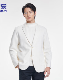 罗蒙（ROMON）西服男士商务正装修身休闲外套西装单西男装24G0201 白色 XL 