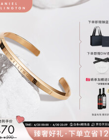 丹尼尔惠灵顿（DanielWellington）dw手镯女时尚首饰玫瑰金情侣对镯520礼物送女友DW00400003