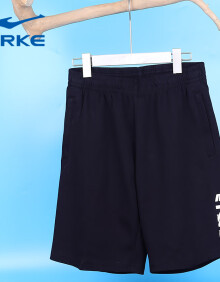 鸿星尔克（ERKE）休闲短裤男夏季新款潮流休闲运动五分裤子学生透气薄款宽松沙滩裤 正黑 XL