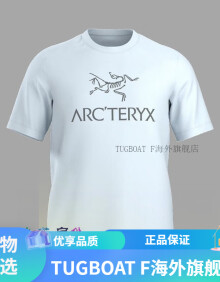 始祖鸟（ARC’TERYX）24男款 Arc'Word Logo Shirt SS 短袖棉T恤X7991 Daybreak破晓蓝X7991 现货L码