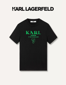 Karl Lagerfeld卡尔拉格斐2024夏季新款KARL印花短袖T恤老佛爷 黑色 50