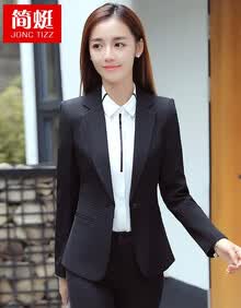 职业装女装套装2021春季新款大学生面试正装女时尚西装工作服女气质修身 黑色单件西装  M（90-97斤左右）