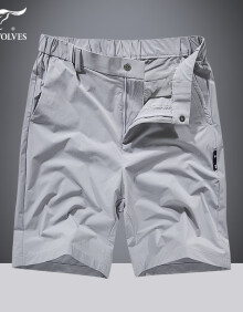 七匹狼（SEPTWOLVES）休闲短裤男夏季新款户外运动男士运动休闲裤速干薄款直筒五分裤 浅灰色 XL