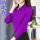 紫色 长袖雪纺衬衫