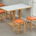 A款一桌四凳(木纹转印+橙色)