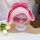 西红+浅粉兔耳帽子材料包