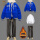 三件套棉服蓝+高领毛衣白+加绒
