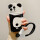 透明壳-熊猫拼色+熊猫拼色卡包+黑色手绳