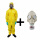 黄 化学防护服+胶皮面具