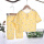 黄色花型花型七分袖套装