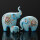 湖蓝陶瓷三只象