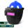 蓝V安全帽+【盾式】-【变光黑框】