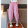 单件粉色哈伦裤