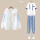 蓝色+白色猫鱼短袖+长裤5008【三