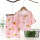 粉色(新)蜜蜂绵绸七分袖套装