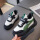 667皮面板鞋黑绿