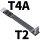 T2B-T4A 弯角C公-平直C母 带芯片